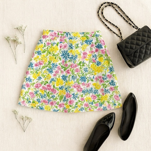 Lauren Ralph Lauren Skirt Preppy Resort Floral Print Mini Cotton Size 6 - Picture 8 of 8